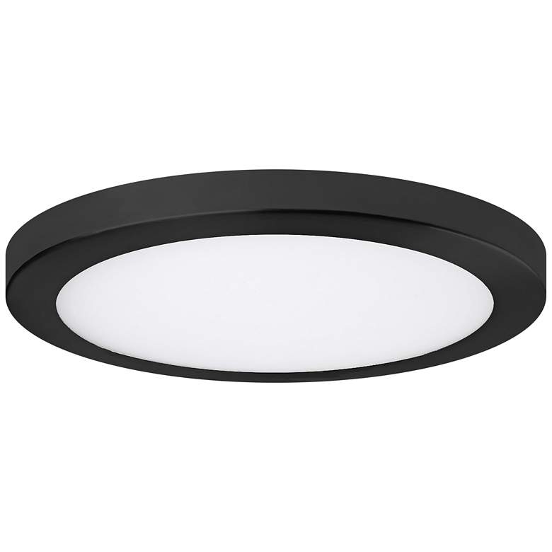 Image 1 Platter 15" Round Black LED Outdoor Ceiling Light w/ Remote