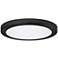 Platter 15" Round Black LED Outdoor Ceiling Light w/ Remote