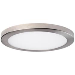 Platter 15&quot; Round Brushed Nickel Warm White LED Outdoor Ceiling Light