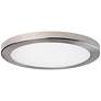 Platter 15" Round Brushed Nickel Warm White LED Outdoor Ceiling Light