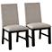 Plax Gray Linen Fabric Dining Chairs Set of 2