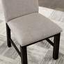 Plax Gray Linen Fabric Dining Chairs Set of 2