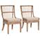 Playa Distressed Stone Pole Rattan Dining Chairs Set of 2