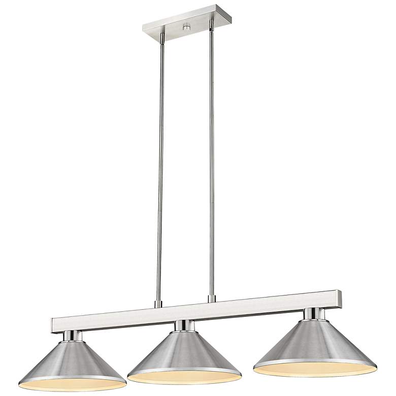 Image 3 Players 46" Wide Brushed Nickel 3-Light Billiard Chandelier