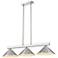 Players 46" Wide Brushed Nickel 3-Light Billiard Chandelier