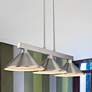 2_Players 46" Wide Brushed Nickel 3-Light Billiard Chandelier