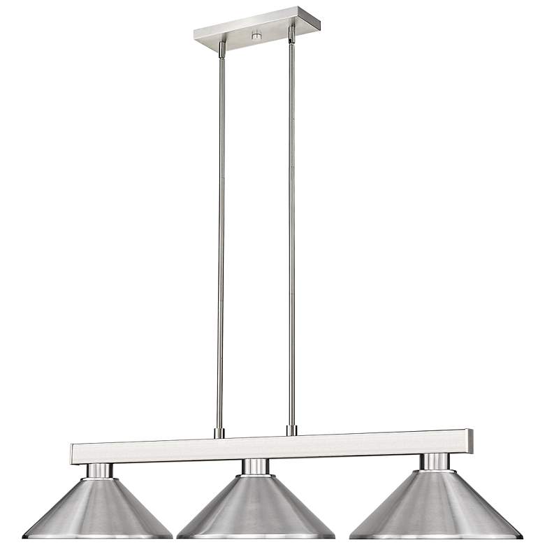 Image 6 Players 46" Wide Brushed Nickel 3-Light Billiard Chandelier more views