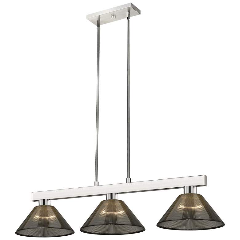 Image 1 Players by Z-Lite Brushed Nickel 3 Light Billiard Light