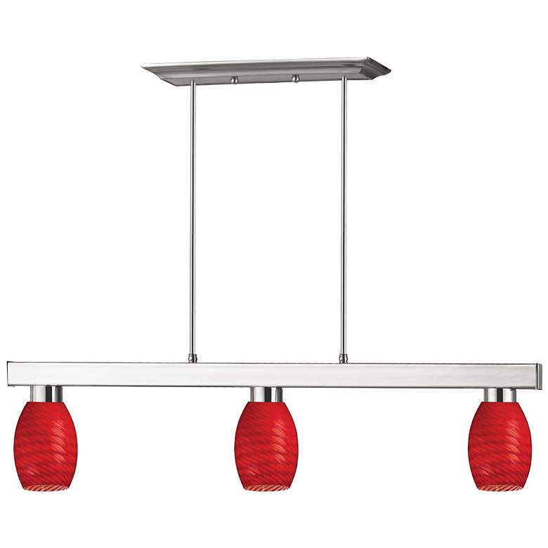 Image 1 Players by Z-Lite Brushed Nickel 3 Light Billiard Light