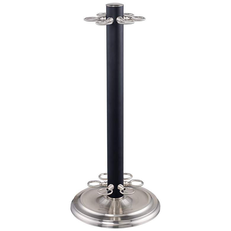 Image 1 Players Cue Stand in Matte Black + Brushed Nickel
