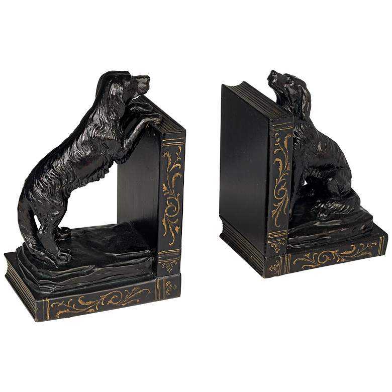 Image 1 Playful Golden Retriever Dogs 8" High Bookends Set