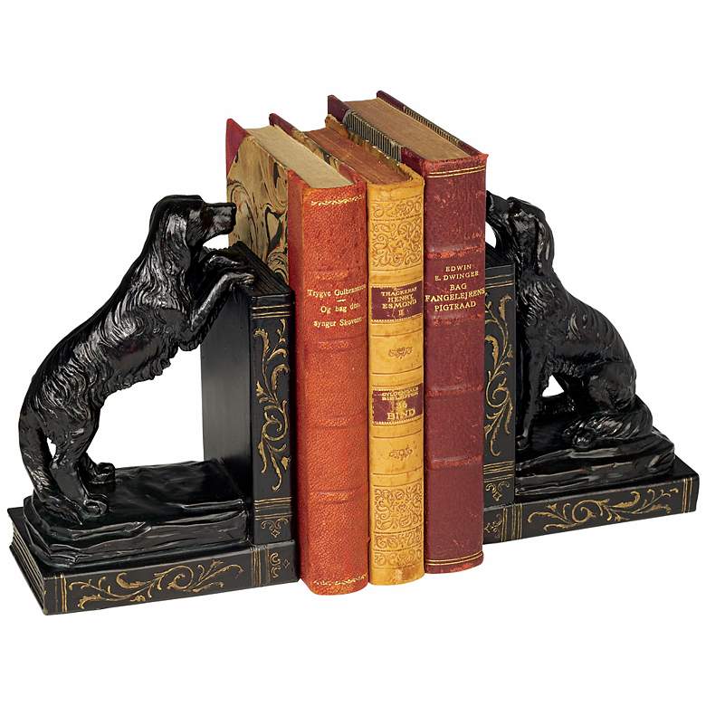 Image 2 Playful Golden Retriever Dogs 8 inch High Bookends Set more views