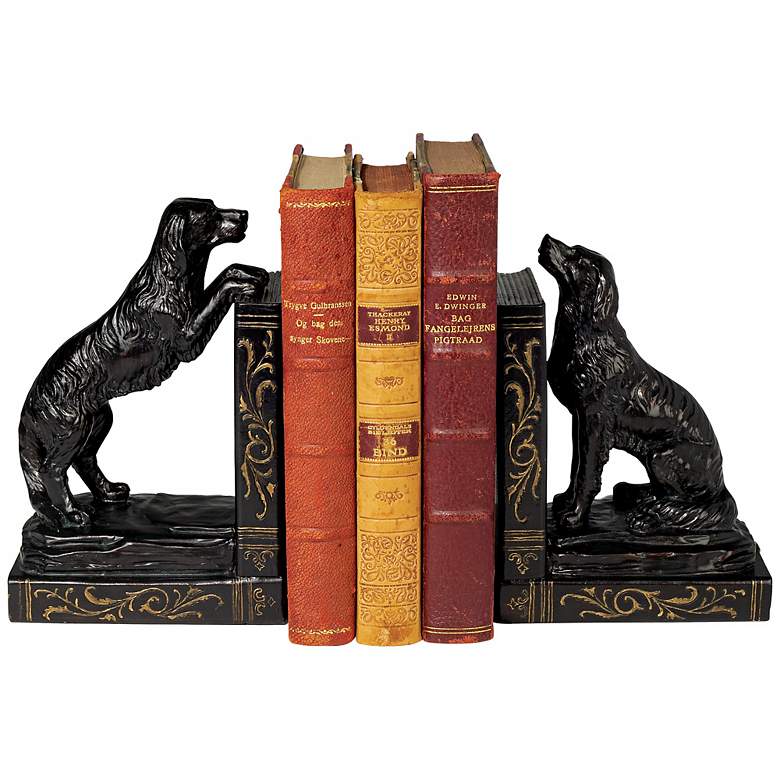 Image 3 Playful Golden Retriever Dogs 8 inch High Bookends Set more views