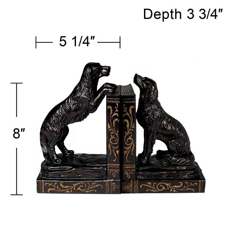 Image 7 Playful Golden Retriever Dogs 8 inch High Bookends Set more views