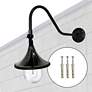 Thumbnail3 of Plaza 21" High Black LED Solar Gooseneck Outdoor Wall Light more views