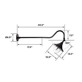Image5 of Plaza 21" High Black LED Solar Gooseneck Outdoor Wall Light more views