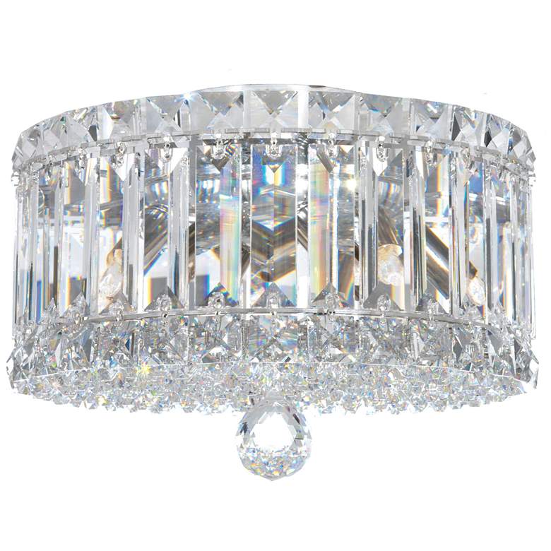 Image 1 Plaza 7.5"H x 10"W 4-Light Crystal Flush Mount in Polished Stainl