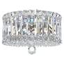 2_Plaza 7.5"H x 10"W 4-Light Crystal Flush Mount in Polished Stainl