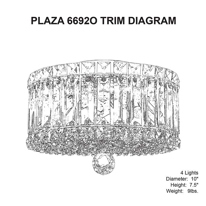 Image 5 Plaza 7.5"H x 10"W 4-Light Crystal Flush Mount in Polished Stainl more views