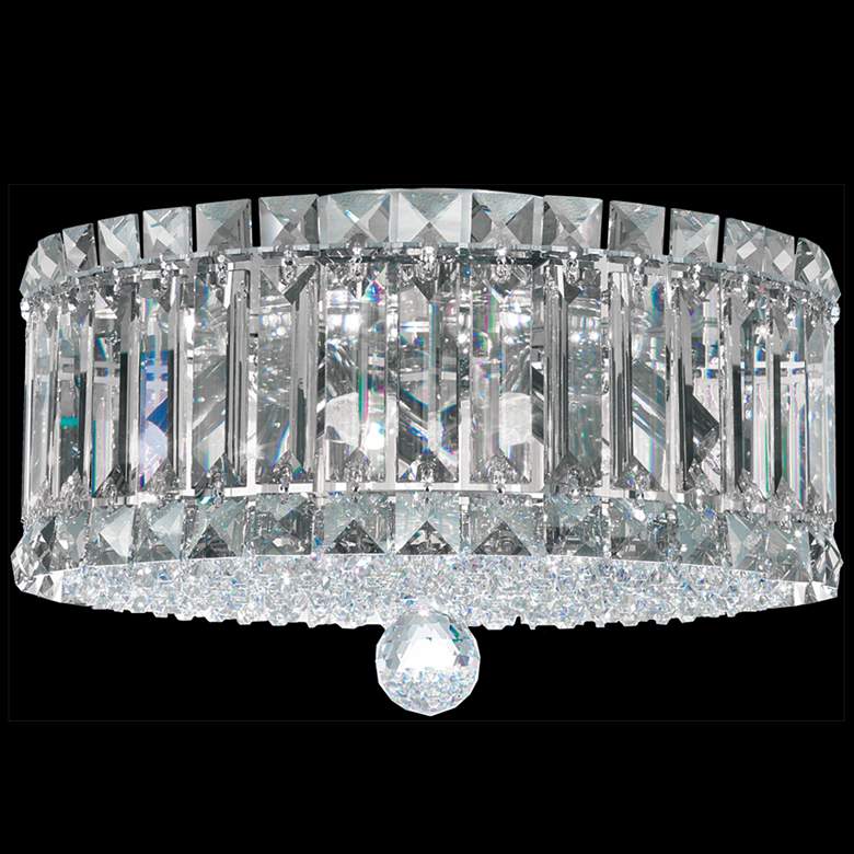 Image 1 Plaza 7.5 inchH x 12 inchW 4-Light Crystal Flush Mount in Polished Stainl