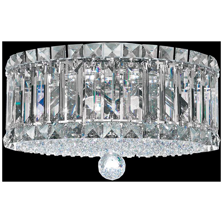 Image 1 Plaza 7.5"H x 12"W 4-Light Crystal Flush Mount in Polished Stainl