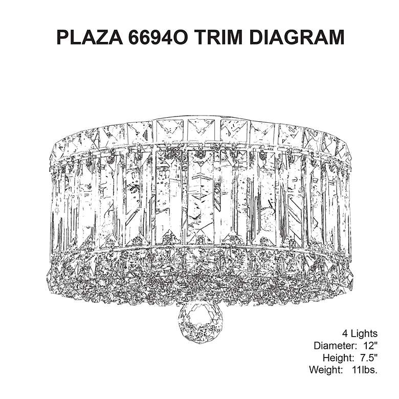 Image 3 Plaza 7.5"H x 12"W 4-Light Crystal Flush Mount in Polished Stainl more views