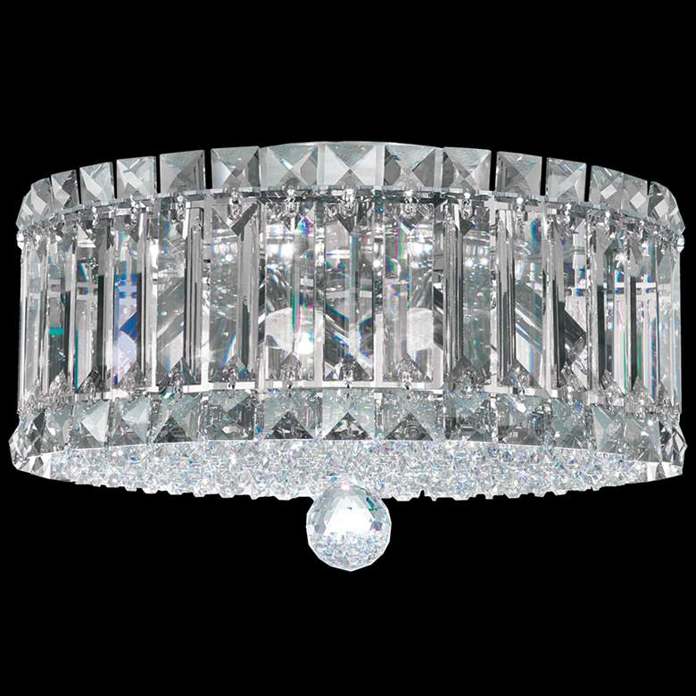 Image 1 Plaza 7.5 inchH x 12 inchW 4-Light Crystal Flush Mount in Polished Stainl
