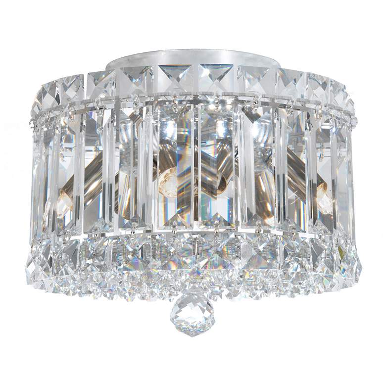 Image 1 Plaza 7 inchH x 8 inchW 4-Light Crystal Flush Mount in Polished Stainless