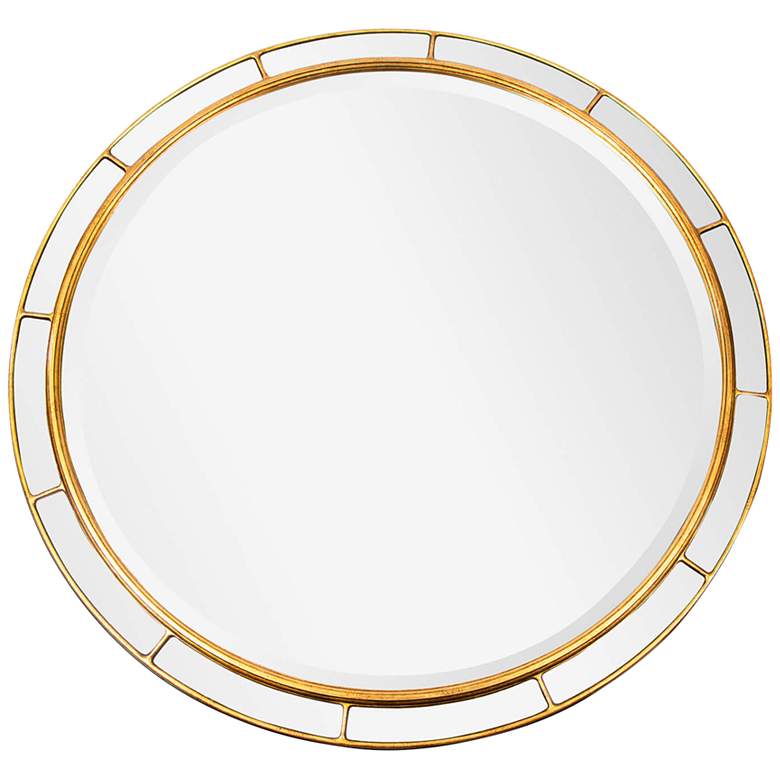 Image 1 Plaza Antique Gold Leaf 36" Round Wall Mirror