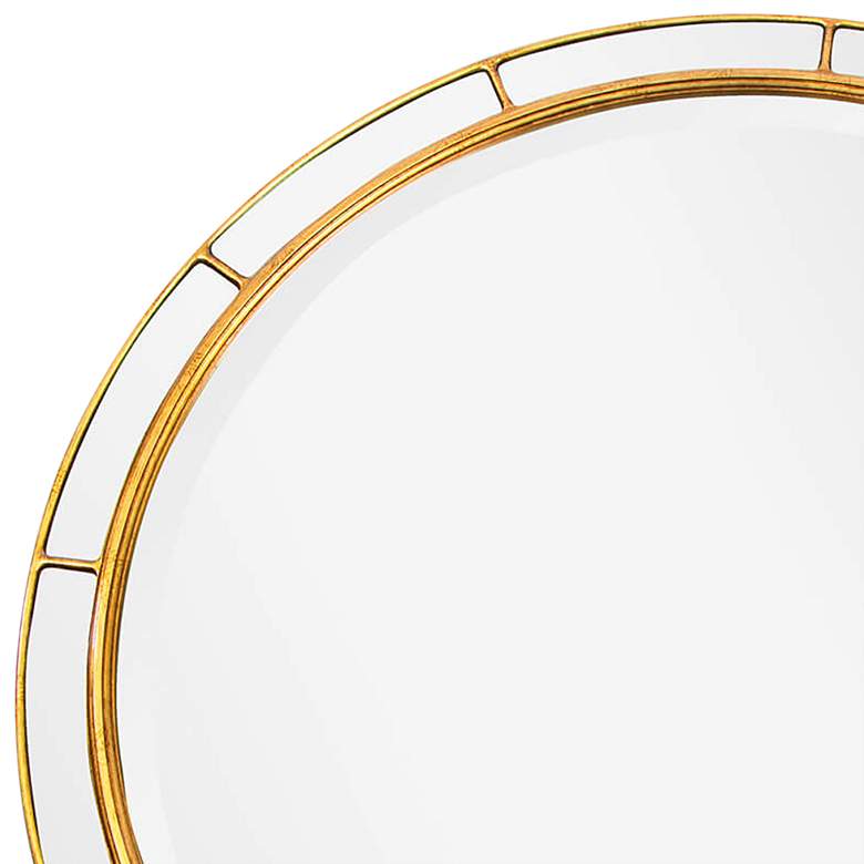 Image 2 Plaza Antique Gold Leaf 36" Round Wall Mirror more views