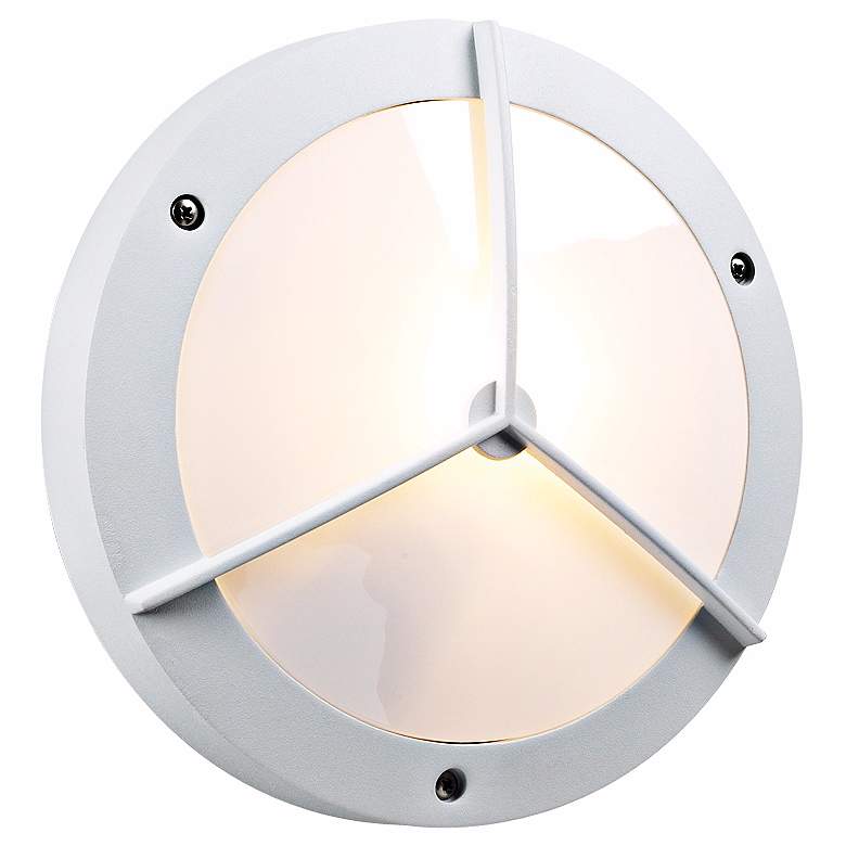 Image 1 PLC White 11 inch Wide Round Ceiling or Wall Outdoor Light