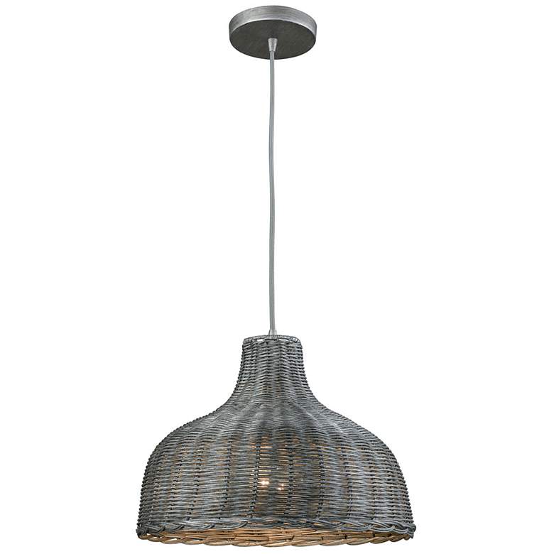 Image 1 Pleasant Fields 14" Wide 1-Light Pendant - Weathered Gray