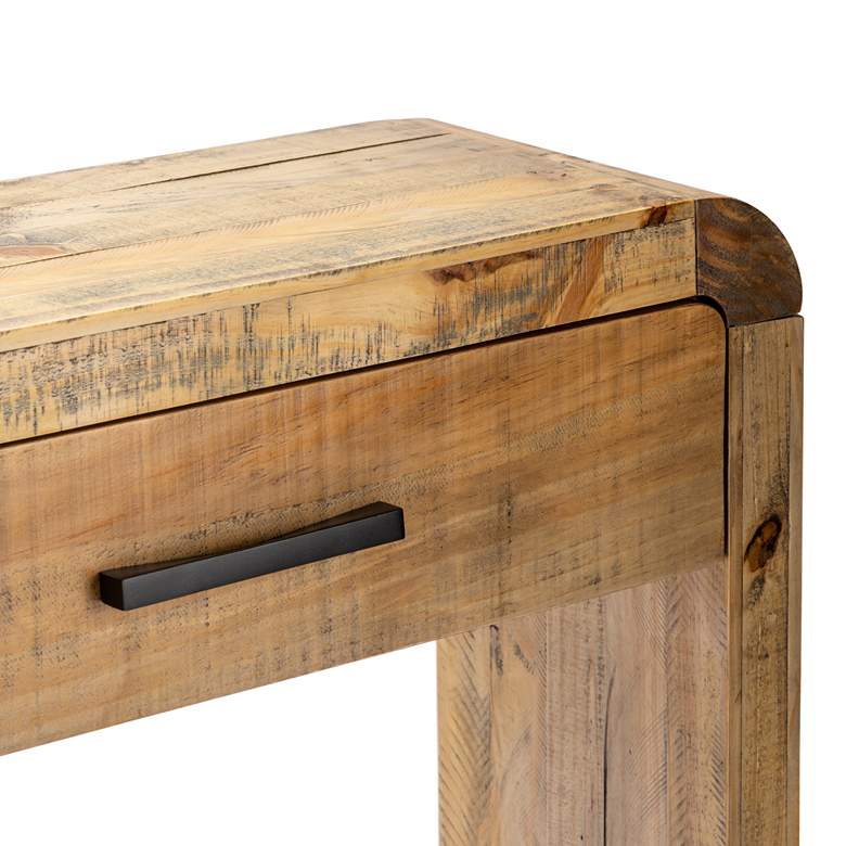 Image 4 Pleasant Grove 64" Wide Pine Wood 2-Drawer Console Table more views