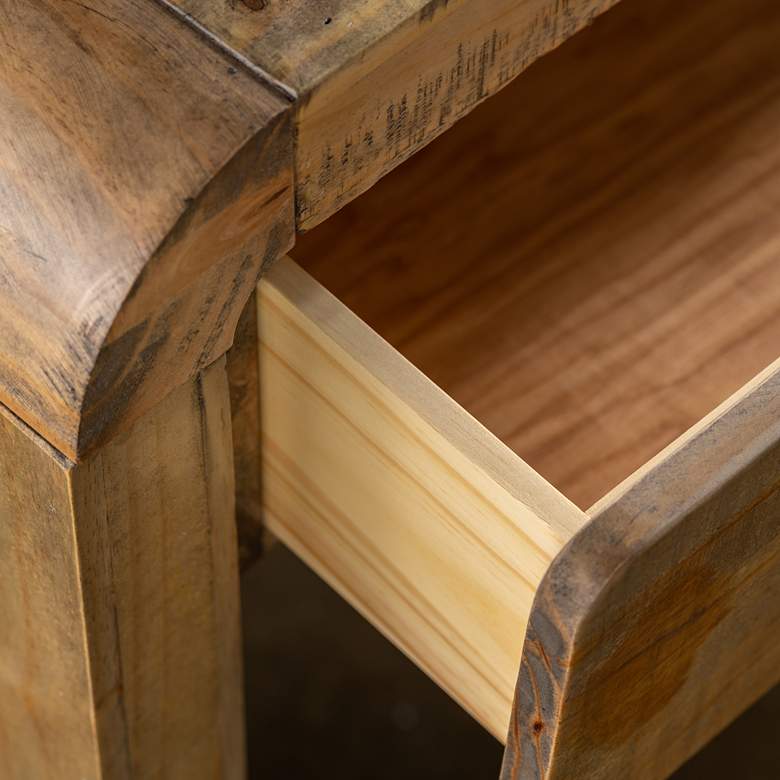 Image 6 Pleasant Grove 64" Wide Pine Wood 2-Drawer Console Table more views