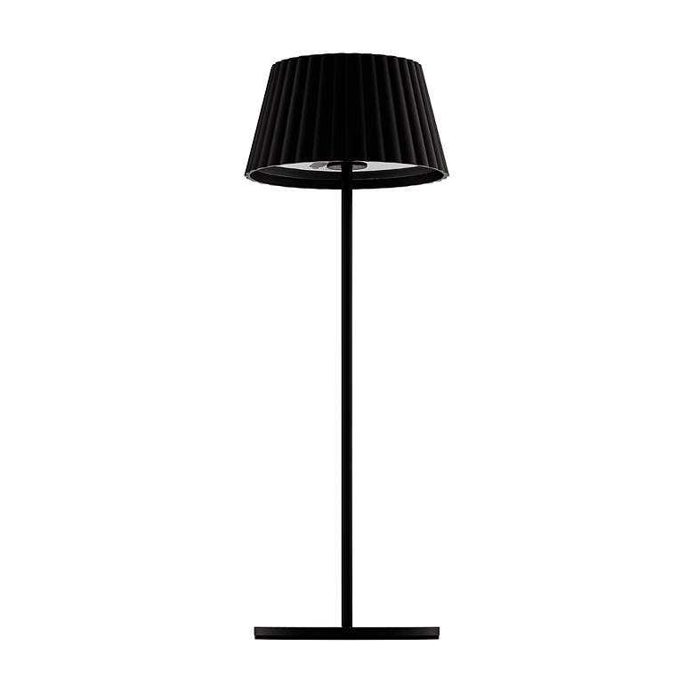 Image 2 Pleat 14.75"H x 5.25"W 1-Light Rechargeable Table Lamp in Black more views