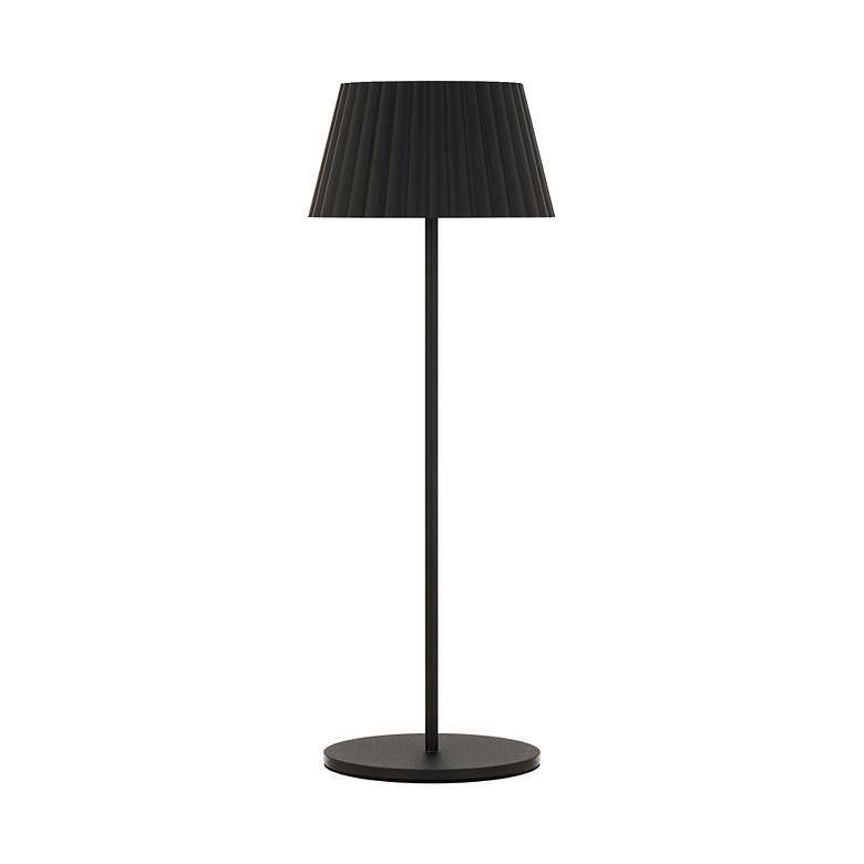 Image 3 Pleat 14.75"H x 5.25"W 1-Light Rechargeable Table Lamp in Black more views