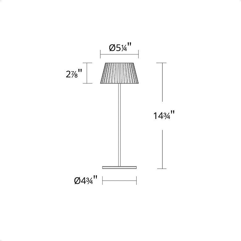 Image 5 Pleat 14.75"H x 5.25"W 1-Light Rechargeable Table Lamp in Black more views