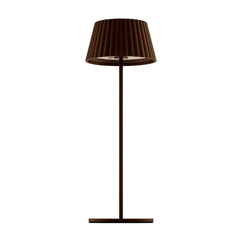 Image 2 Pleat 14.75"H x 5.25"W 1-Light Rechargeable Table Lamp in Bronze more views