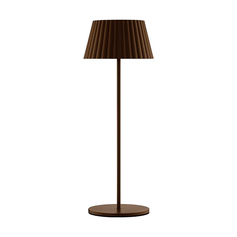 Image 3 Pleat 14.75"H x 5.25"W 1-Light Rechargeable Table Lamp in Bronze more views