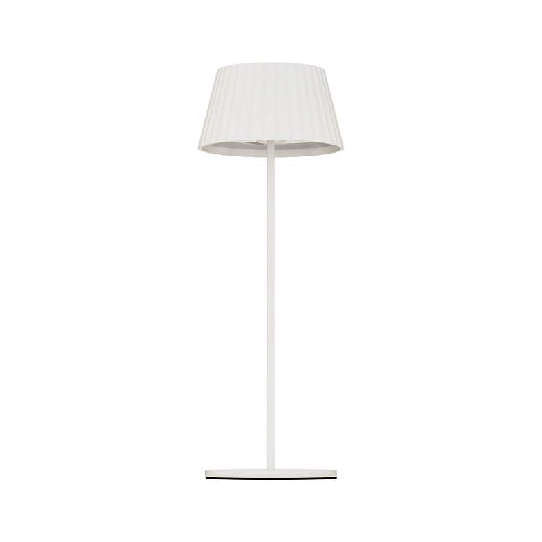 Image 2 Pleat 14.75"H x 5.25"W 1-Light Rechargeable Table Lamp in White more views