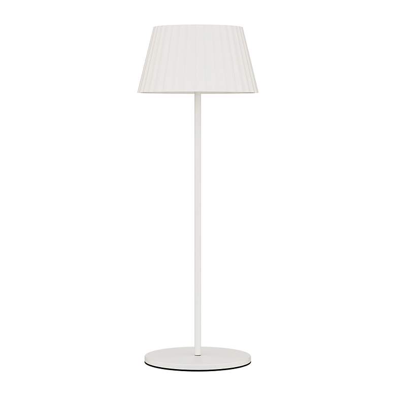 Image 3 Pleat 14.75"H x 5.25"W 1-Light Rechargeable Table Lamp in White more views