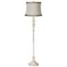Pleated Ivory Taupe Vintage Chic Antique White Floor Lamp