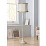 Pleated Ivory Taupe Vintage Chic Antique White Floor Lamp