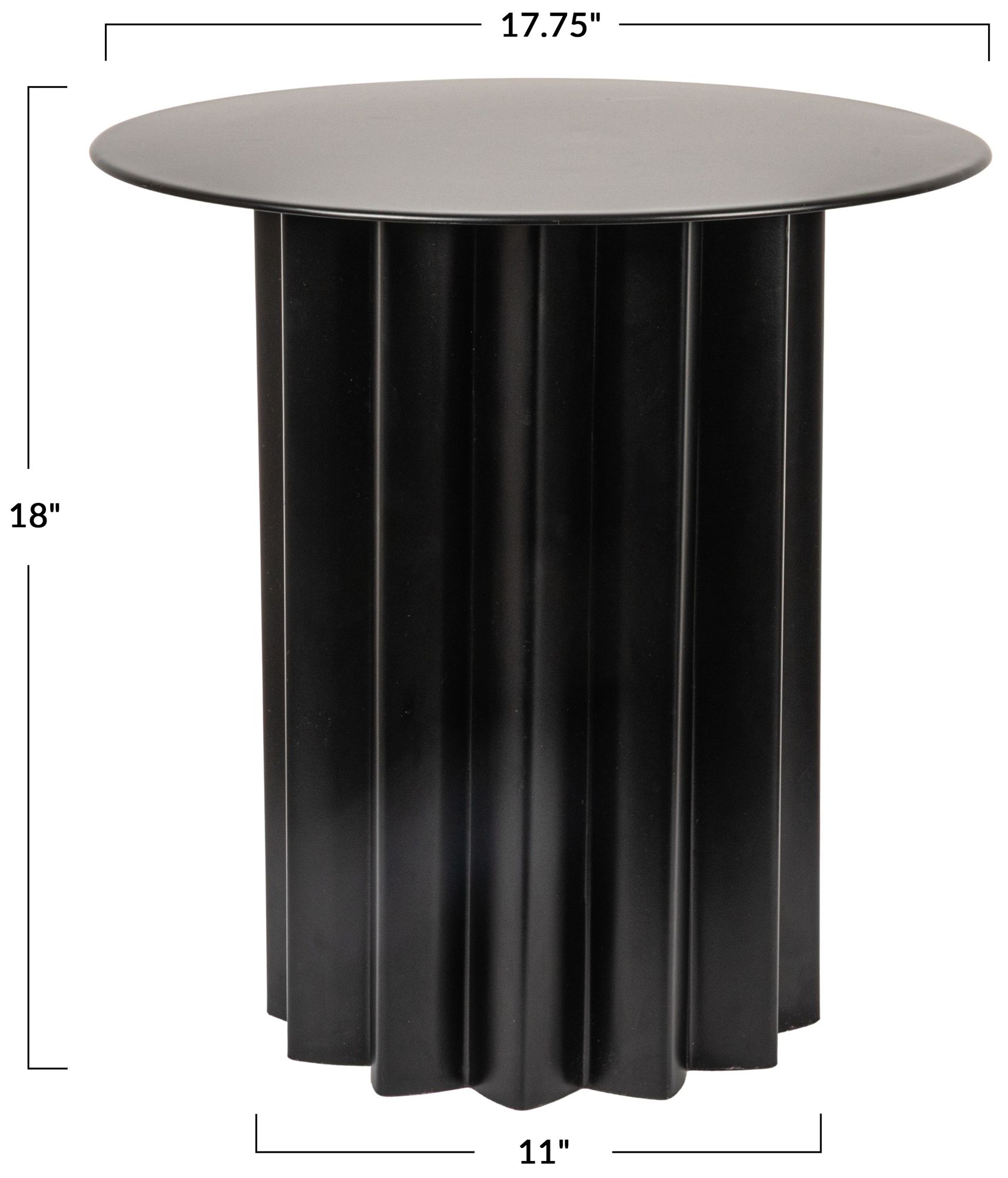 Image 3 Pleated Metal Side Table, Black more views