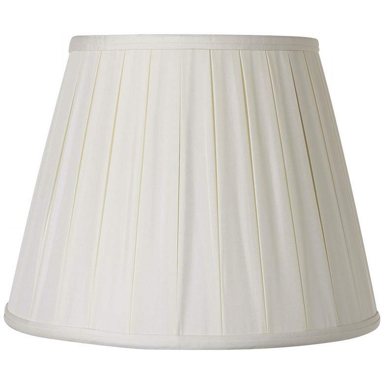 Image 1 Pleated Oyster Silk Empire Lamp Shade 7x12x9 (Spider)
