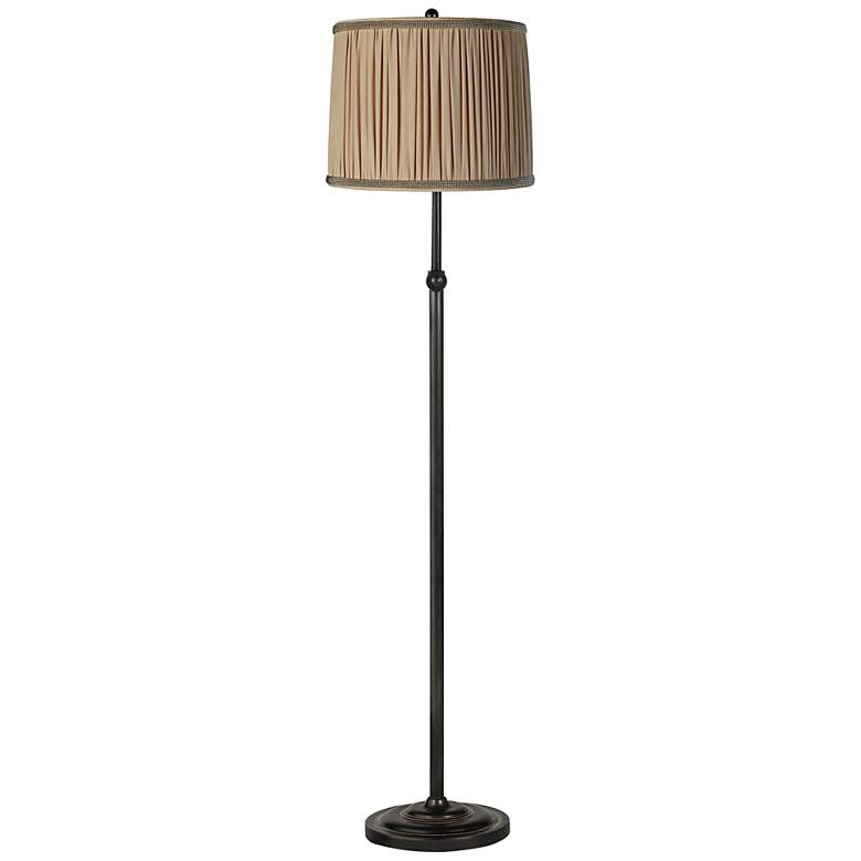Image 1 Pleated Peach Bronze Adjustable Floor Lamp