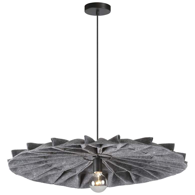 Image 1 Plegado 31" Wide Matte Black Pendant