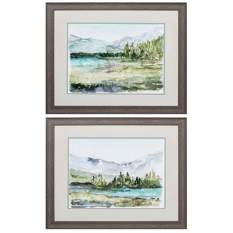 Image 1 Plein Air Reservoir 28"W x 24"H Framed Art Set of 2