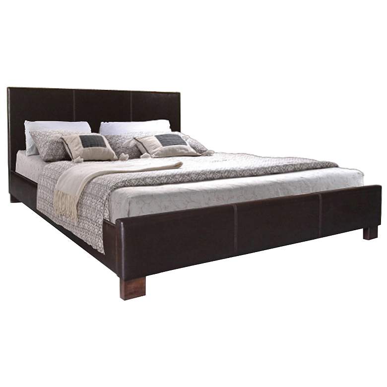 Image 1 Pless Dark Brown Modern Queen Bed