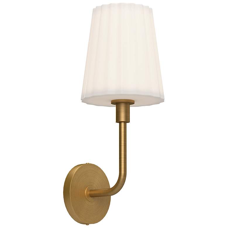 Image 1 Plisse 18" High Aged Gold Wall Sconce
